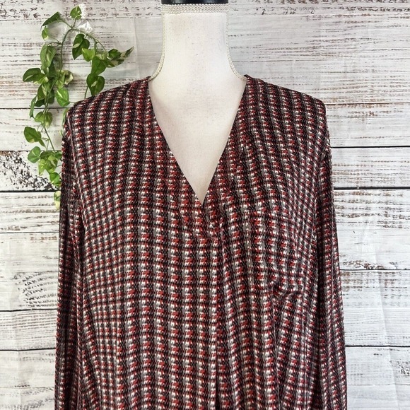 Lord & Taylor Blouse Tunic size Extra Large Red Black Career Church Executive - Picture 4 of 12